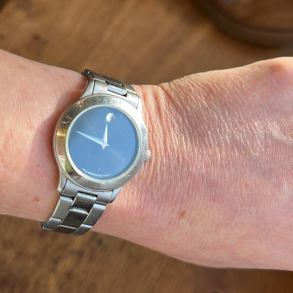Movado Jewelry Authentic Movado All Steel Water Resistant Watch Brand New Battery Poshmark